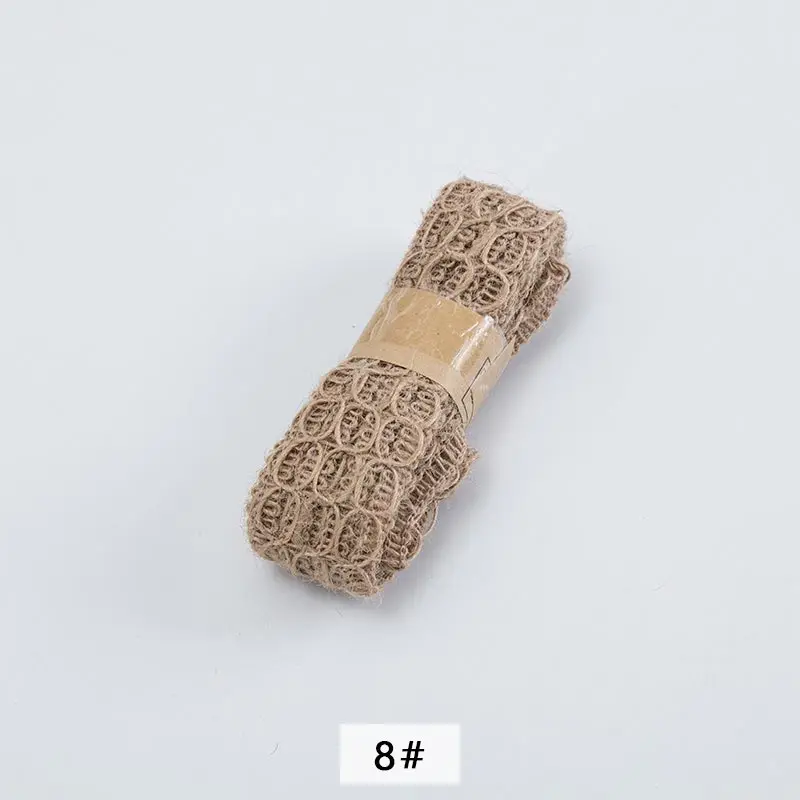 2 м/лот из натуральной мешковины, пеньковая веревка, веревка с джутовой отделкой для джутового мешка, подарочная упаковка и Свадебное украшение, Рождество, TJ0717 - Цвет: 2 meters color 8