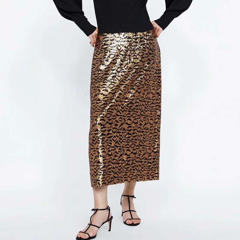 JuneLove Женская Весенняя Юбка со змеиным леопардовым принтом винтажная юбка миди с