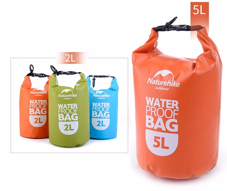 NatureHike речной треккинговые сумки 5L 2L мешок Открытый сухой плавательный Каякинг Водонепроницаемый Пляж океан Рафтинг сумка портативный