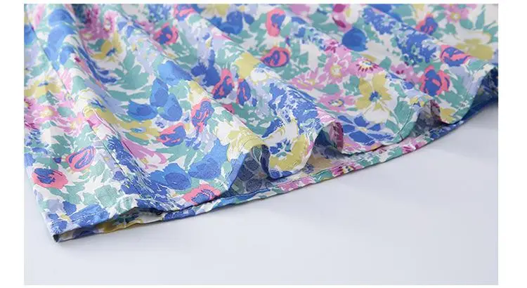 

Puff Sleeve Beach Dresses For Teenage Girls Cotton Summer Floral Casual Sundress Korean Fashion Toddler Kids Cute Vestidos 12 14