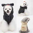 Мягкая зимняя куртка с изображением медведя из мультфильма, флисовая куртка для собаки, теплая одежда для маленьких собак, для чихуахуа, померанского шпица, зимнее пальто, куртка