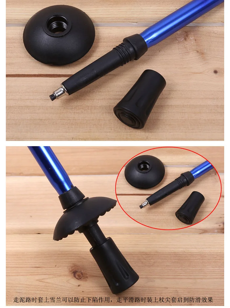 

Aluminum Alloy With Parallel Shank Four Pole Hiking Stick Outdoor Crutches Mountain Stick 50-110cm Have 4colors For Choose