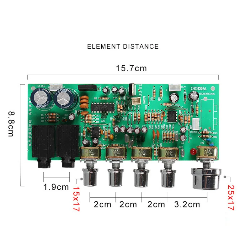 PT2399 AC12 15V караоке предусилитель доска Цифровой Bluetooth микрофон тональная плата Rever