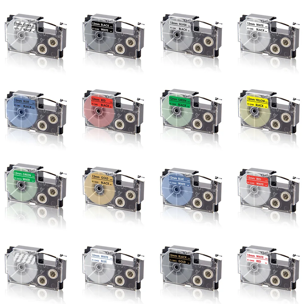UniPlus 6 мм 9 12 ленты для этикеток Совместимость с Casio XR 12X 9X 12WE 9WE XR6X Kingjim Label Maker Printer