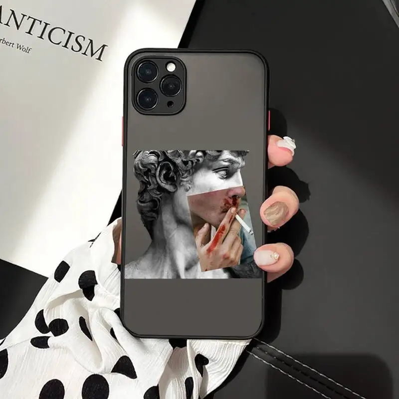 

David Statue Abstract Art Phone Cases matte transparent For iphone 7 8 11 12 plus mini x xs xr pro max cover