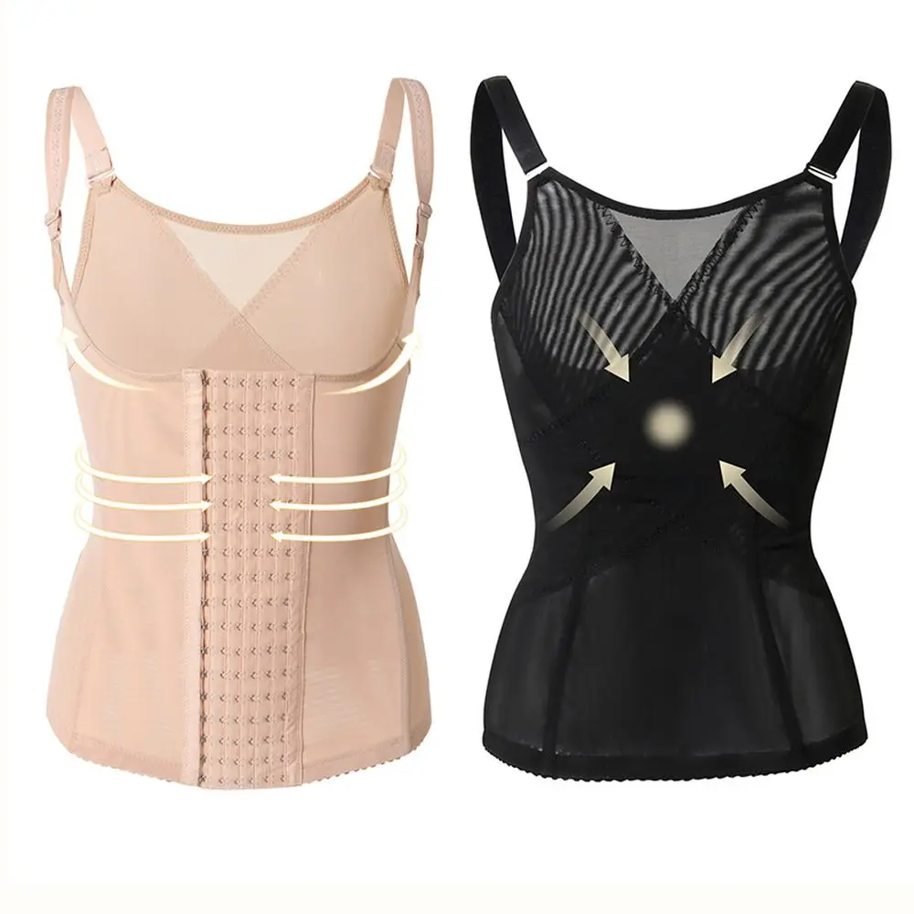 

Women Body Shaping Corset Abdomen Waist Sling Underwear Chest Breast Support Base Vest Six-Breasted Buttons Camisole Clothes