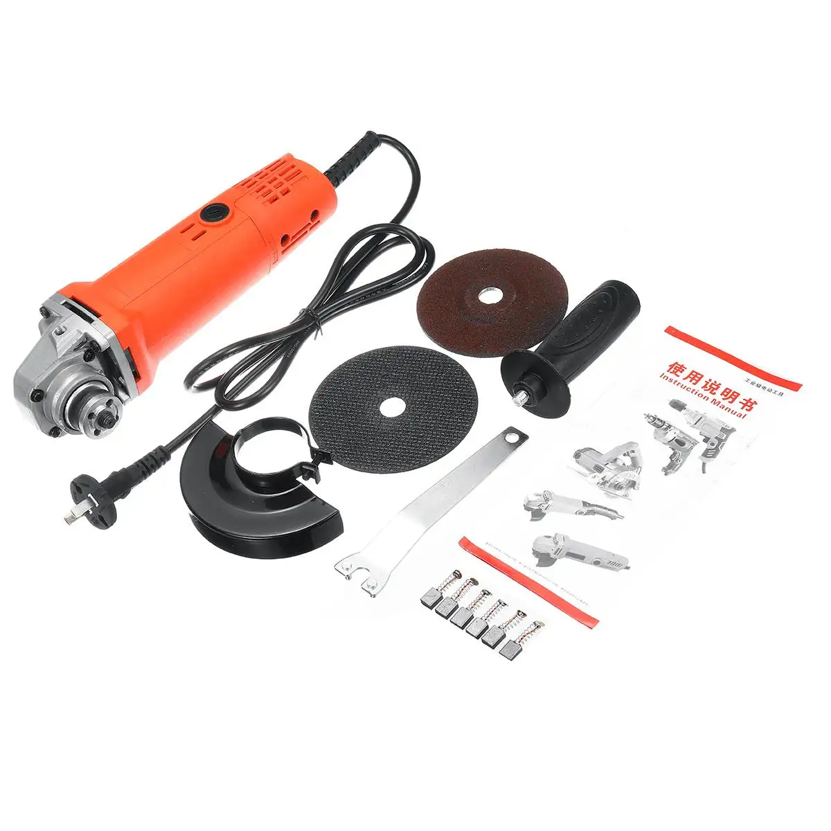 

220V 1300W Electric Angle Grinder Anti-Slip Polishing Polisher Grinding metal stone wood Cutting Grinder Woodworking Tool
