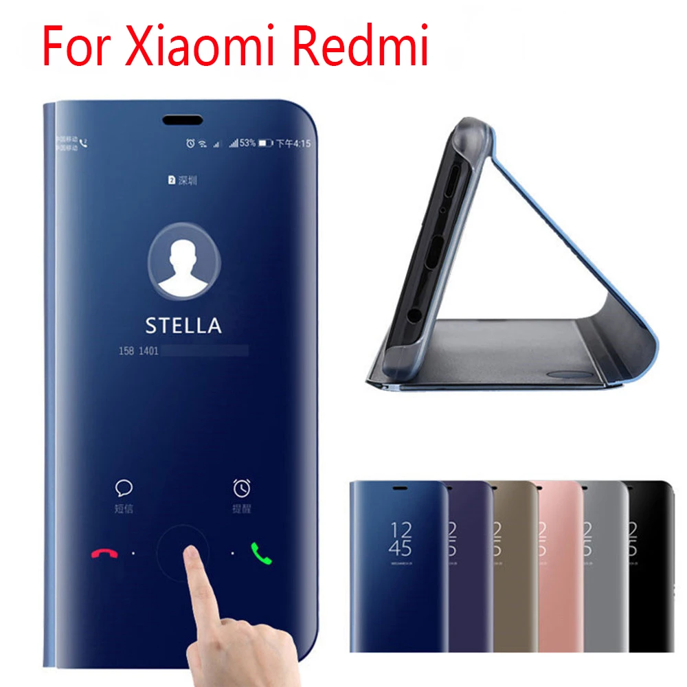 Зеркальный флип-чехол для Xiaomi Redmi Note 7 5 6A 6 8 Pro 4X 7A Mi 9 A2 Lite Pocophone F1 чехлы чехол |
