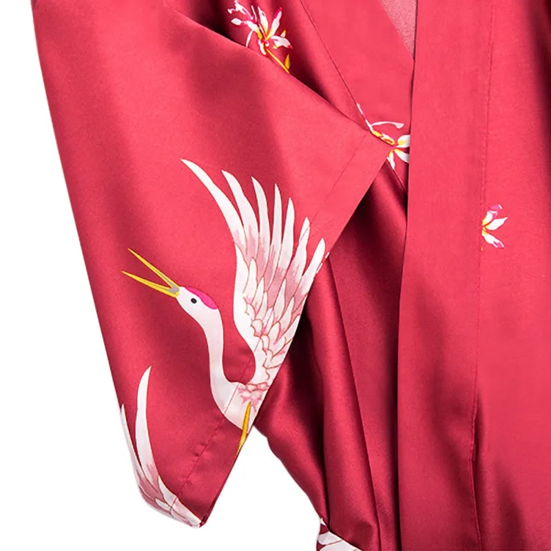 

Sexy Satin Silk Women Bathrobe Suit Imitation Elegant Night Robes Women Pajamas Homewear Spring Autumn Long Sleeve Nightdress