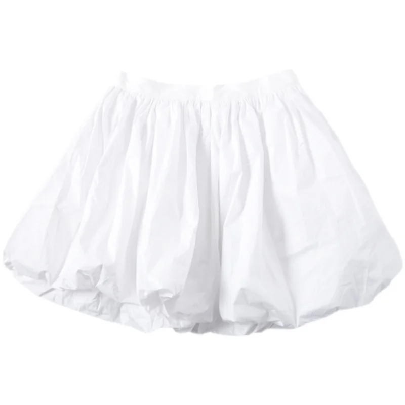 

Summer All Match Bud Mini Skirt Woamn 2021 New Age-reducing Ball Gown Kawaii Skirt New Folds Designed White Faldas Mujer