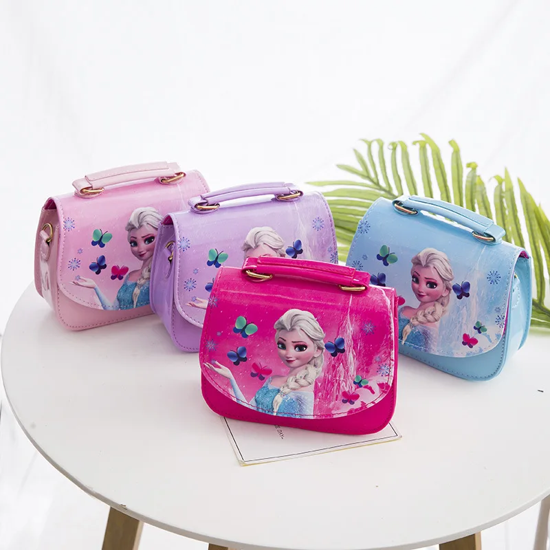 Disney Kindergarten Girl Frozen Princess Elsa Shoulder Bag Pu Children Cartoon Handbags Travel Crossbody Bag gift