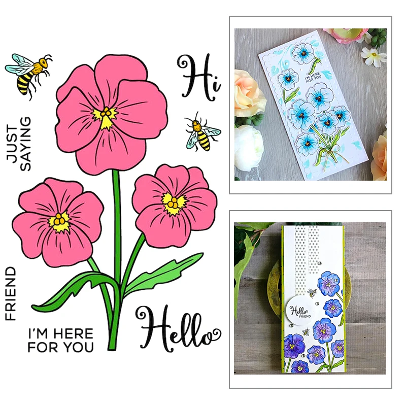 

2021 New Plant Flower Leaf Clear Bee Stamps and Metal Cutting Dies For DIY Craft Making Paper Greeting Card Album Scrapbooking