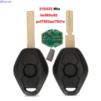 jingyuqin 10p ews 315433mhz pcf7931e id44 remote key shell for bmw ews x3 x5 z3 z4 1357 series keyless entry transmitter
