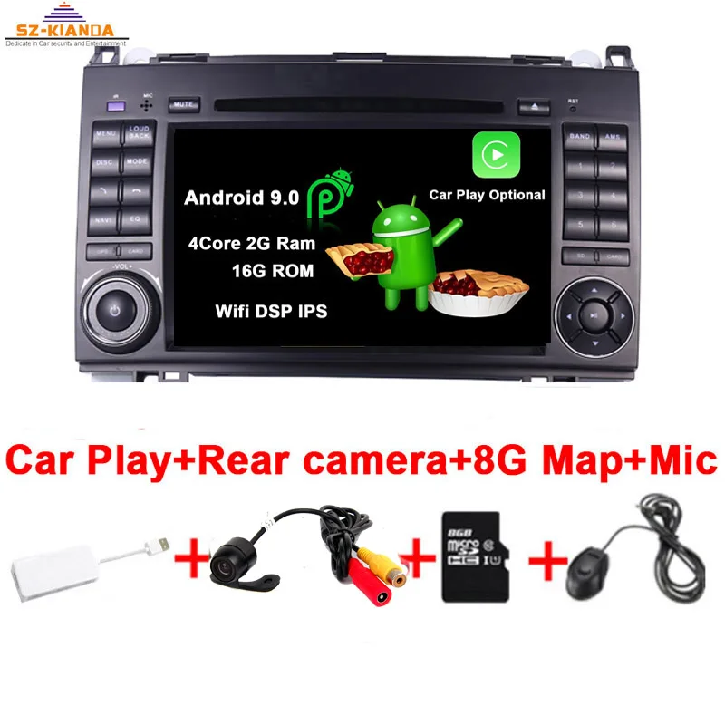 Car Play 4 Core " ips сенсорный экран Android 9,0 автомобильный dvd-плеер для Mercedes-benz B200 W169 A160 Viano Vito gps NAVI Радио BT wifi 3g dvr карта - Цвет: Car Play 4 Core