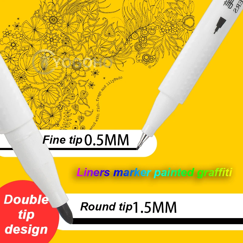 Different Sizes Art Marker Pen Ink Black Pigment Liner Based for Drawing Painting Hand Writing School Supplies|Маркеры-краски| |