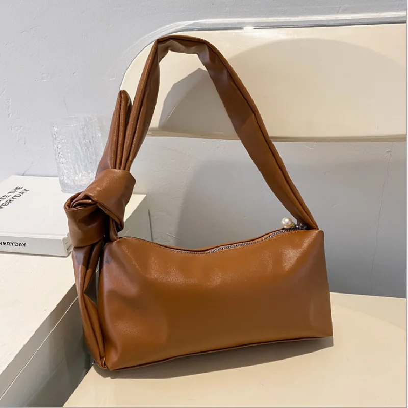

Женская сумочка-Багет с узлом, модные сумки для подмышек из мягкой искусственной кожи, однотонные дизайнерские сумки на плечо, Женская Сумк...