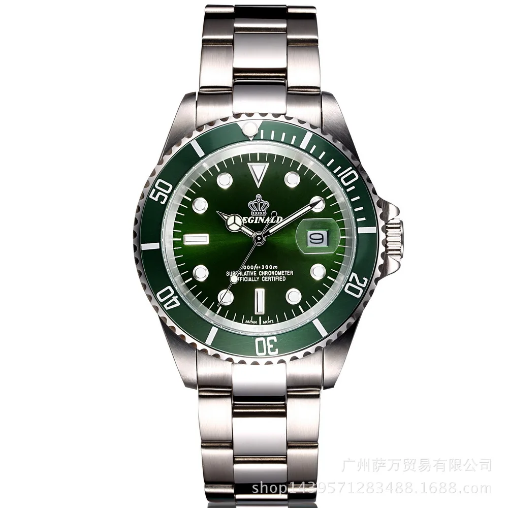REGINALD Watch Men GMT Rotatable Bezel Japan Movt Full Stainless Steel Quartz Wristwatches 2115 Relogio Masculino Reloj Hombre images - 6