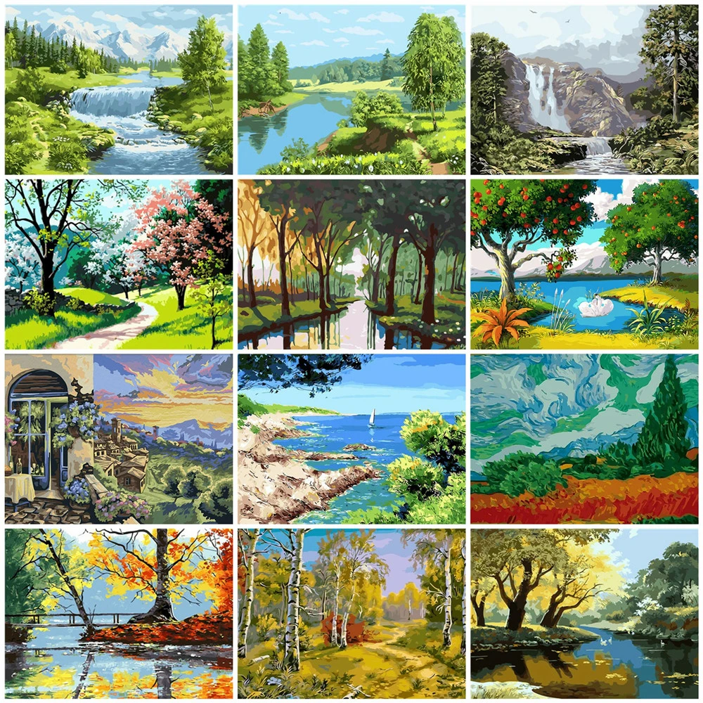 Набор для раскрашивания по номерам дерева DIY уникальный подарок взрослых