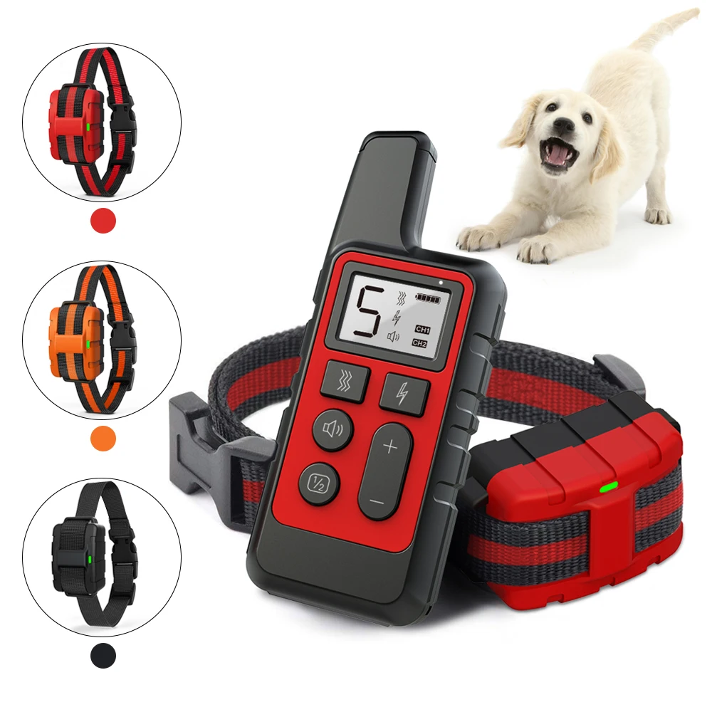 

Electric Dog Training Collar 500m Dog Anti Bark Waterproof Rechargeable Remote Control Pet Stop Barking with LCD Display