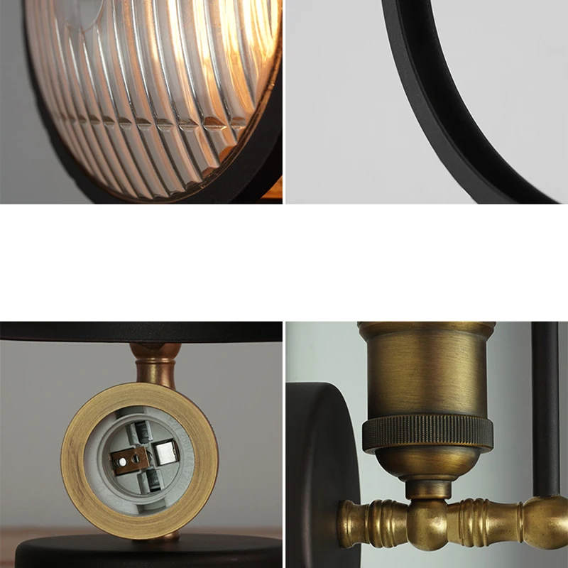 Винтажная промышленная лампа железная настенная светодиодная Скандинавская