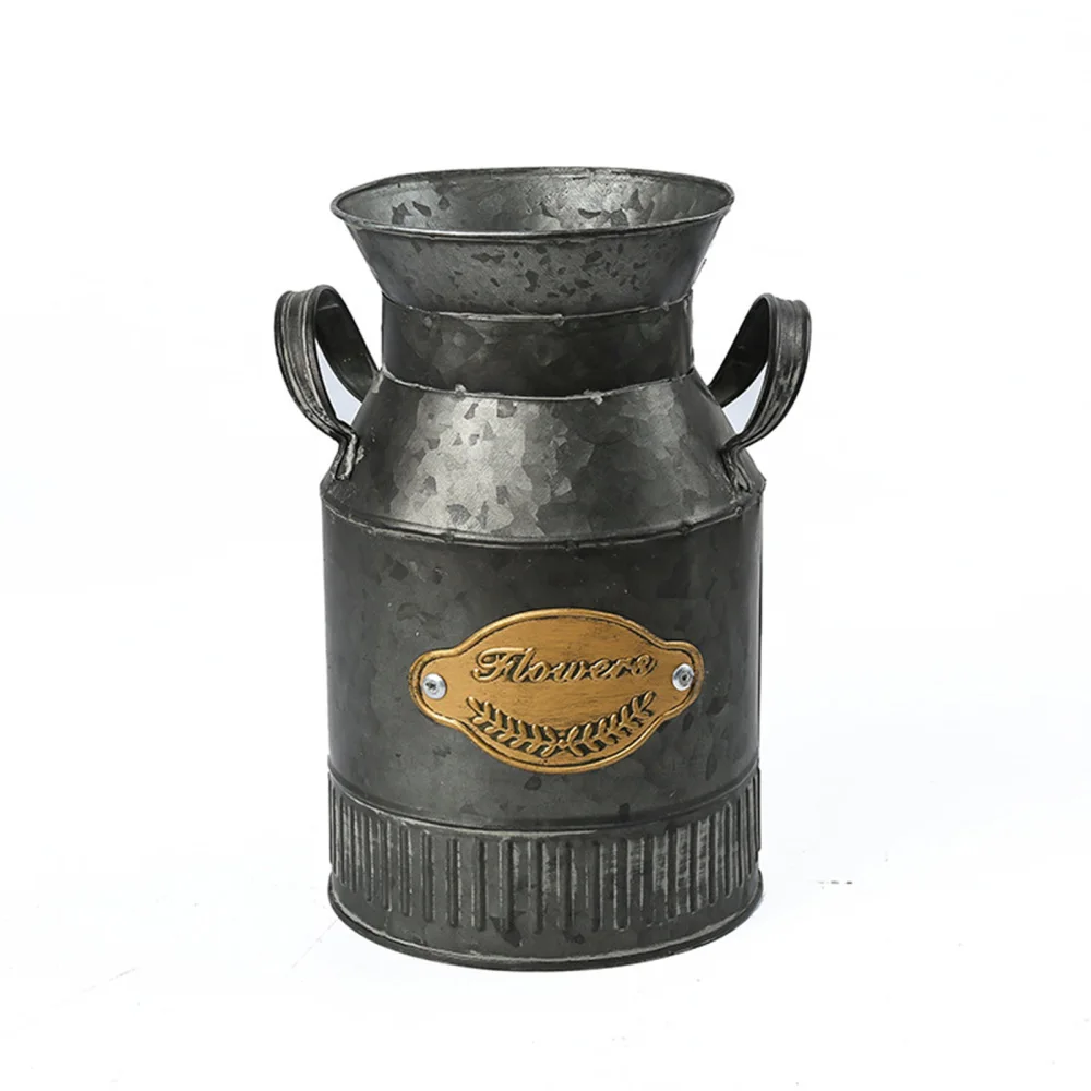 

Flower Pot Jug Metal Vintage Wedding Home Decor Iron Flowerpot
