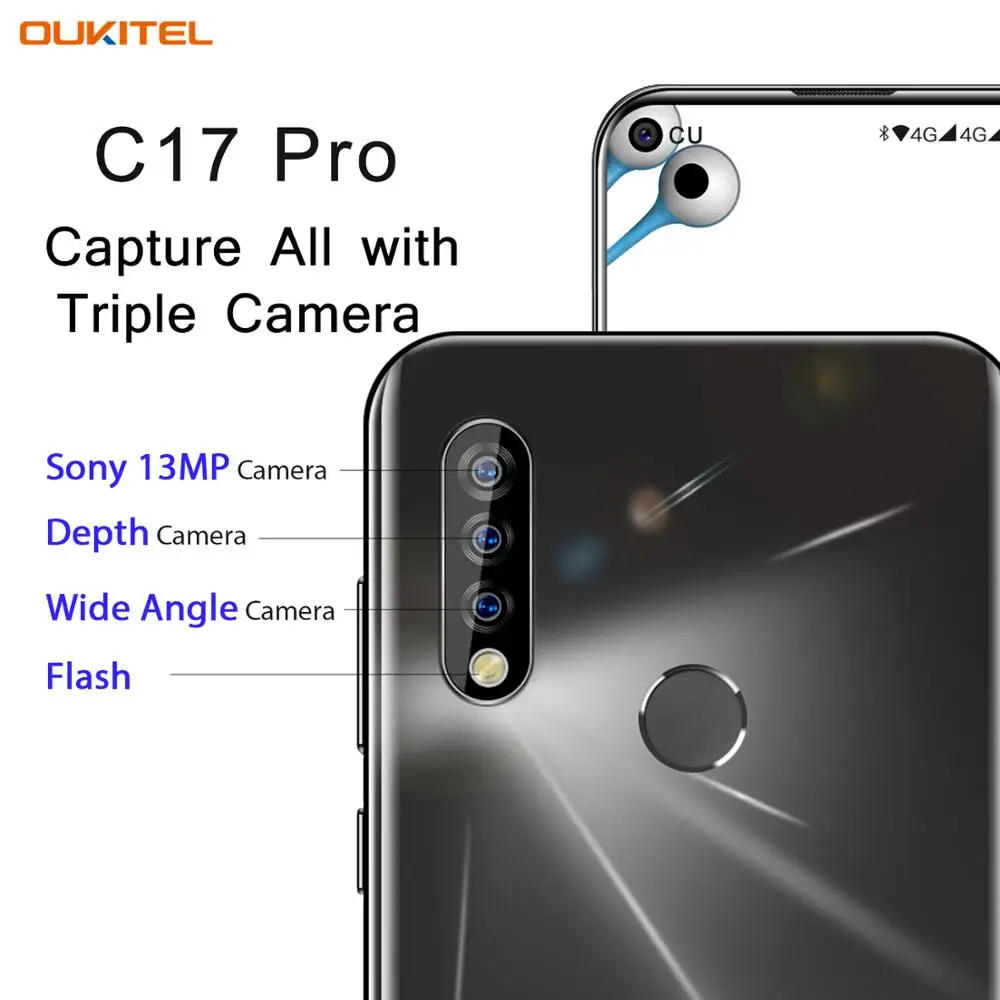 Смартфон OUKITEL C17 Pro 6 35 дюйма 4 Гб ОЗУ 64 ПЗУ MT6763 4G сканер отпечатка пальца