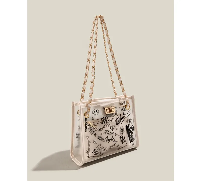 

Модная сумка Maxdutti в английском стиле, простая повседневная сумка-мессенджер с мультяшным и буквенным принтом, элегантная большая сумка на о...