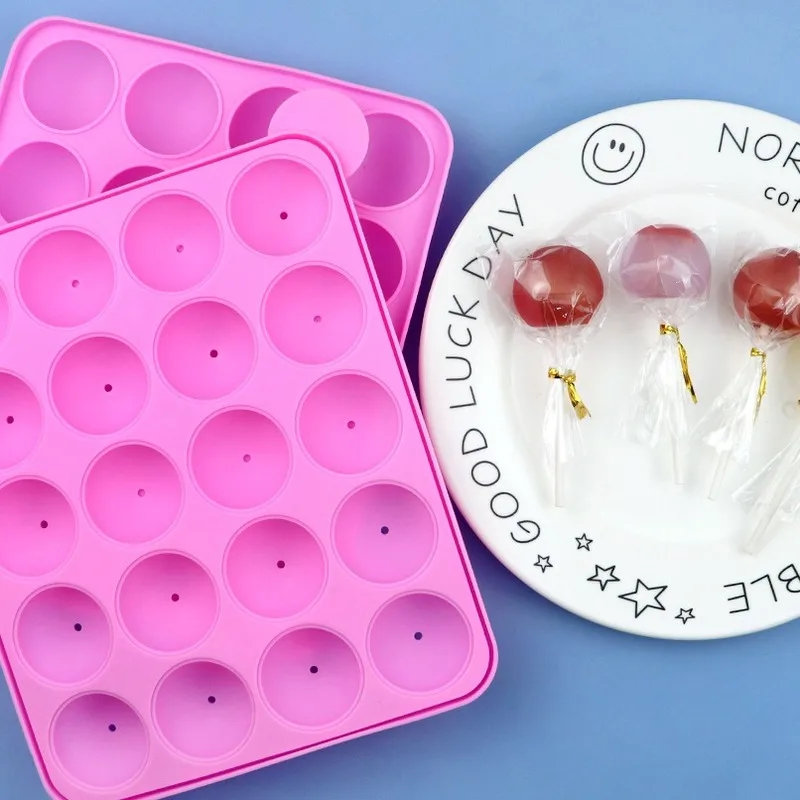 

20-hole Round Lollipop Silicone Mold DIY Baking Spherical Chocolate Lollipop Mold Silicone Mold