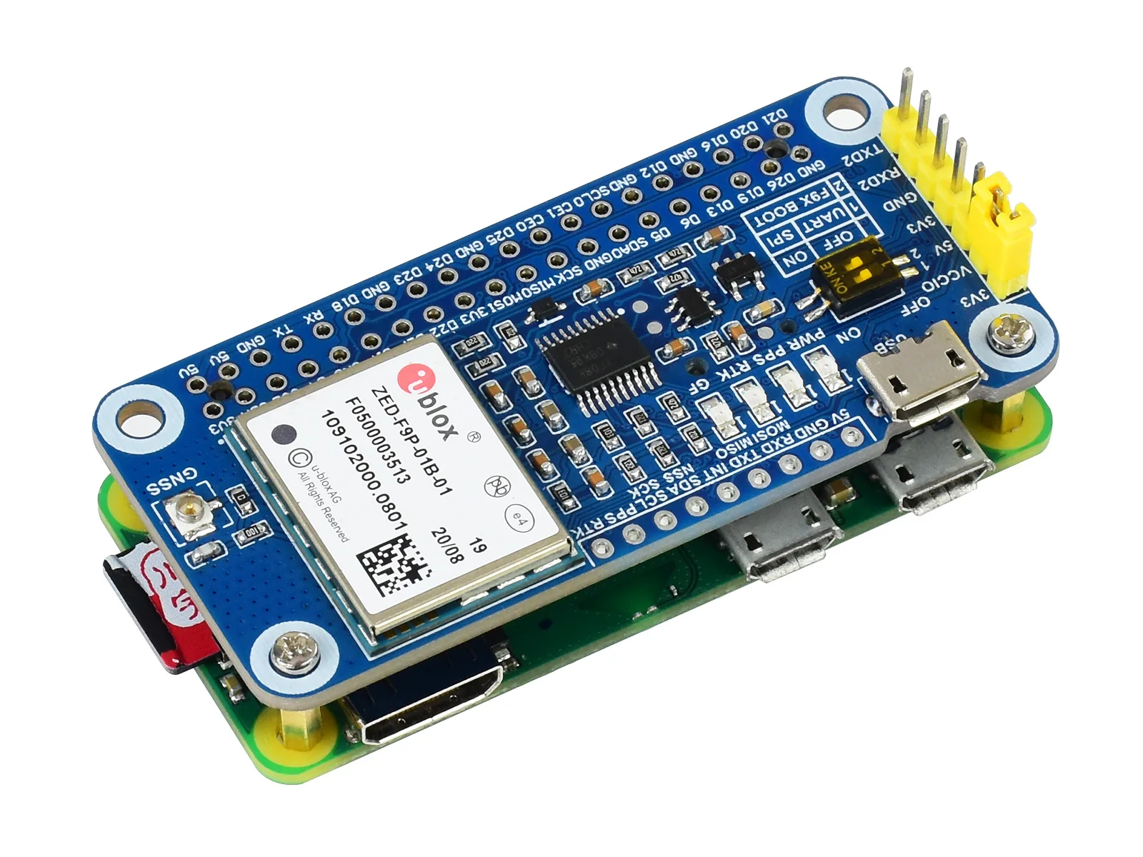 Verkauf ZED-F9P GPS-RTK HUT, Für Raspberry Pi, Zentimeter Genauigkeit, Multi-Band RTK Differential GPS Modul