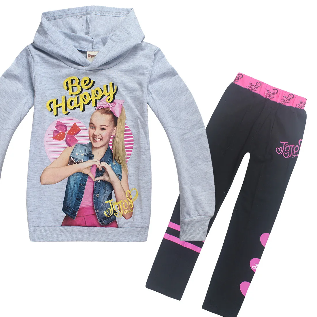 Демисезонный Детский комплект JOJO Siwa толстовки свитшоты леггинсы штаны толстовка