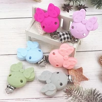 chenkai 20pcs silicone clip animal shape diy baby pacifier dummy teether soother nursing jewelry toy accessory holder teething