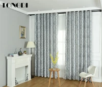 tongdi blackout curtain modern leaves floral thickened elegant high grade decoration for home parlour room bedroom living room