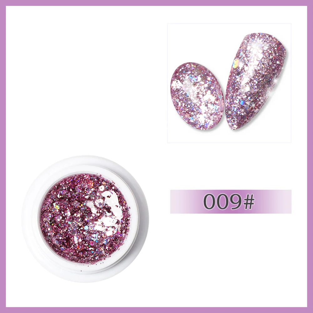 Color 09 PinPai 8g блестящие Платиновые блестки гель для ногтей Светодиодная смывка для лака Блестящий декор с блестками УФ гель лак живопись УФ-полировка - Цвет: Color 09