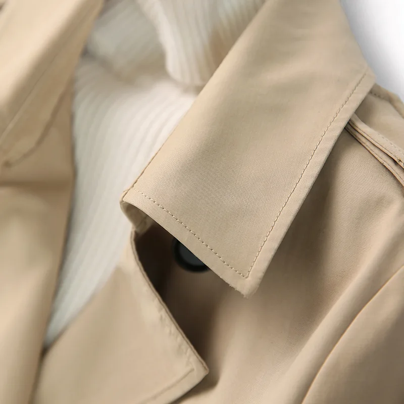 

Temperament Japanese Windbreaker Pure Color Lapel Slim-fit Single-breasted Short 2020 Autumn And Winter New Jacket Women B209