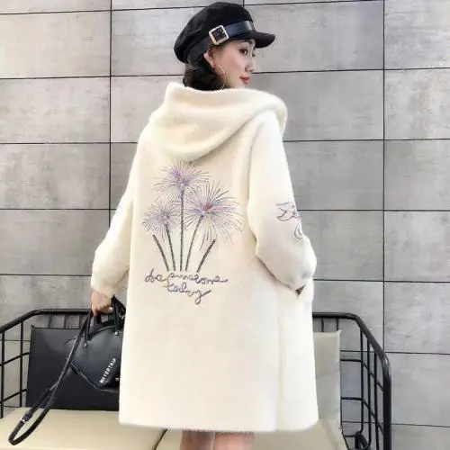 

Вышитые бархатные женские зимние пальто и куртки Свободные шерстяные женские пальто и куртки пальто кардиган верхняя одежда