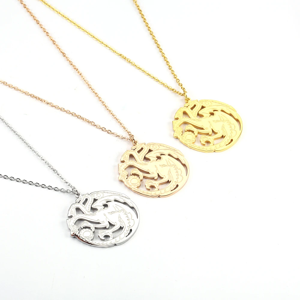 RIR Minimalist Golden Dragon Charm Necklace Exquisite Mythology Zodiac Lady Jewelry Stainless Steel | Украшения и аксессуары