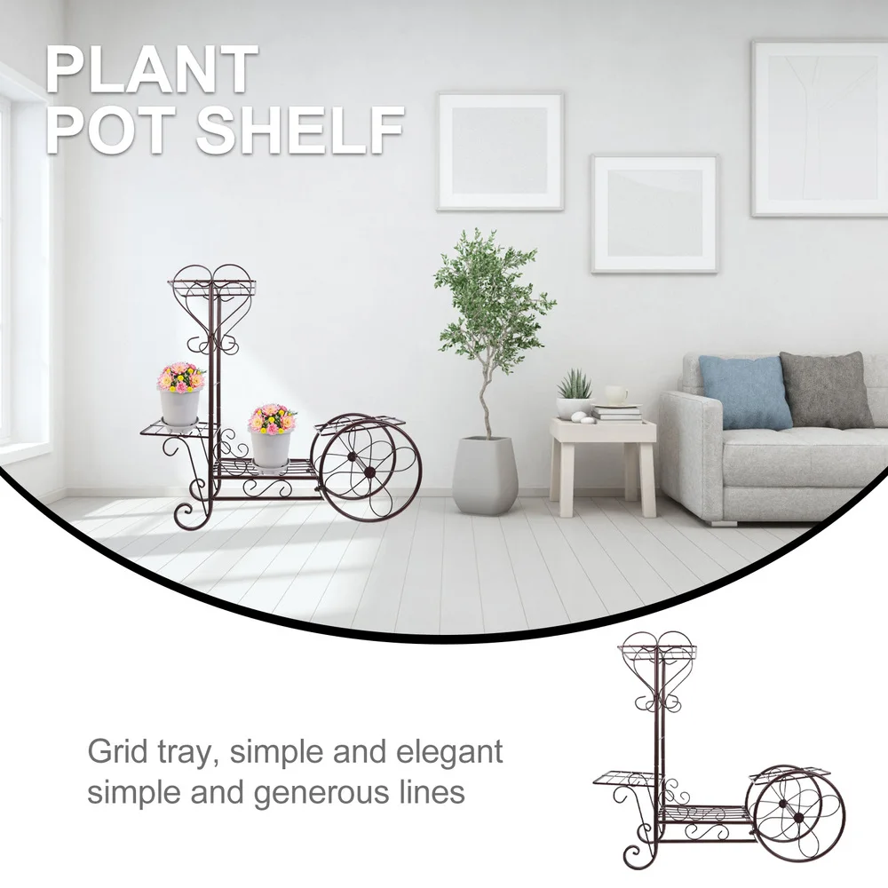

1pc Flower Plant Holder Stand Balcony Garden Flower Pot Bonsai Display Shelf