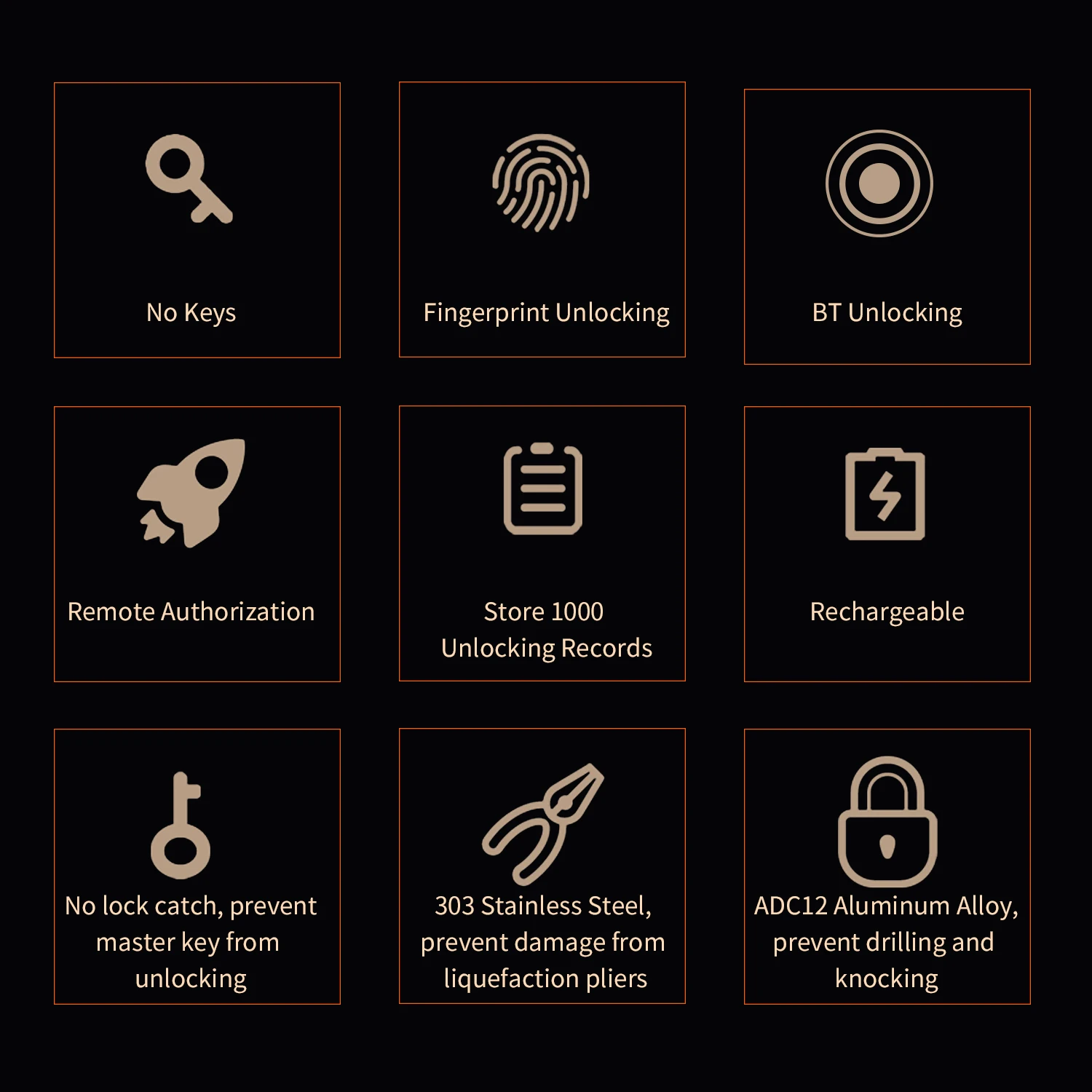 Замок для велосипеда U-образный со сканером отпечатков пальцев интеллектуальный