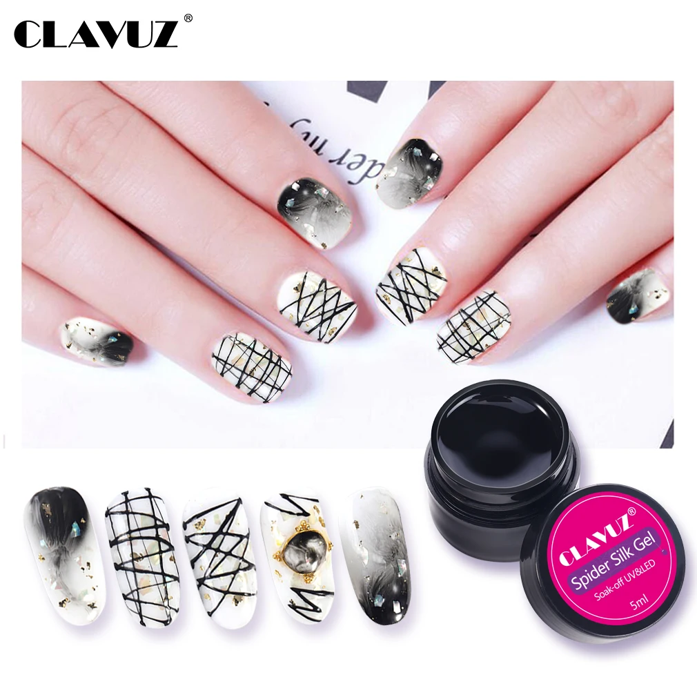CLAVUZ Шелковый Гель-лак с пауком впитывающийся УФ светодиодный лак для ногтей