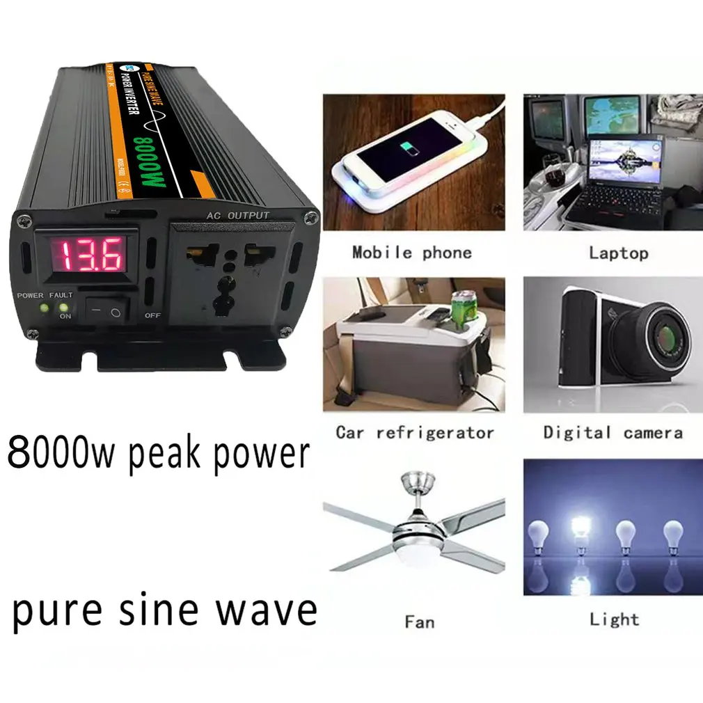 Автомобильный инвертор с синусоидальной волной 8000 Вт 12 В 220 | Автомобили и