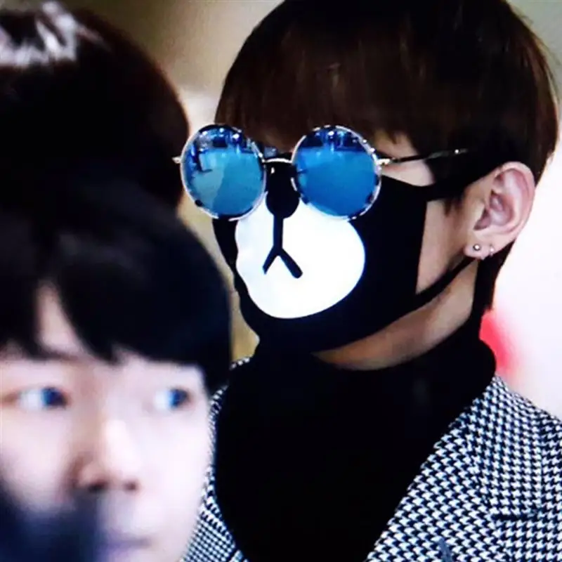 Симпатичная аниме маска для рта унисекс с мультяшным медведем кавайная