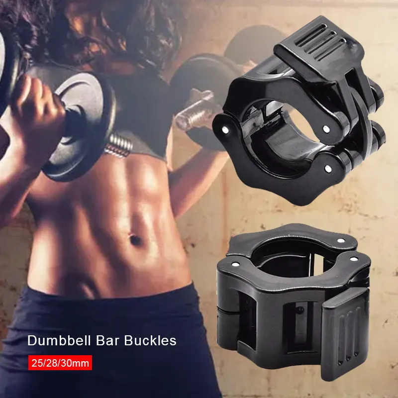 

1 Pair 25/28/30mm Black Dumbbell Fitness Fixed Buckle Barbell Lock Buckle Barbell Fixed Nut Training Muscle Accessories