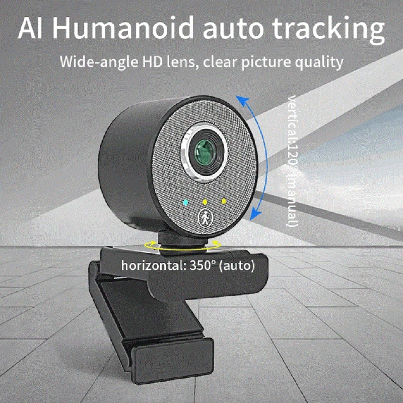 

1080P High Definition Auto Tracking Webcam USB Desktop Computer Auto Focus Webcamera Built-in Microphone 350Rotatable