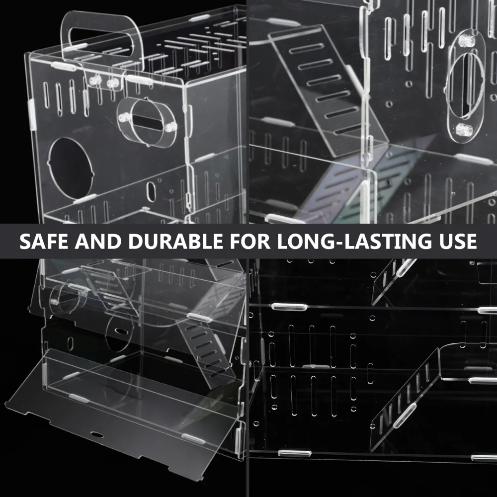 

1pc Acrylic Clear Hamster Cage Acrylic Clear Hamster Guinea Castle Cage