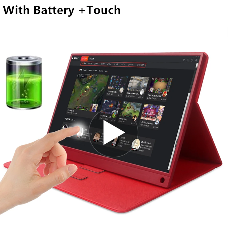 15,6 дюймовый сенсорный портативный монитор Full HD 1080 IPS USB C портативный монитор Встроенные двойные колонки совместимы с ноутбуком