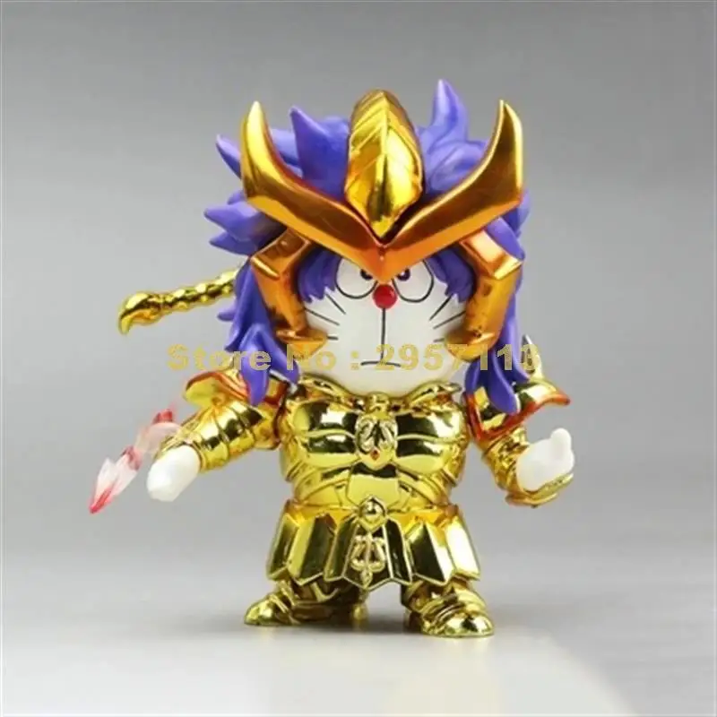 Doracat Аниме doraemon gold saint cosplay cos scorpio ПВХ подвижные фигурки куклы Коллекция Модель