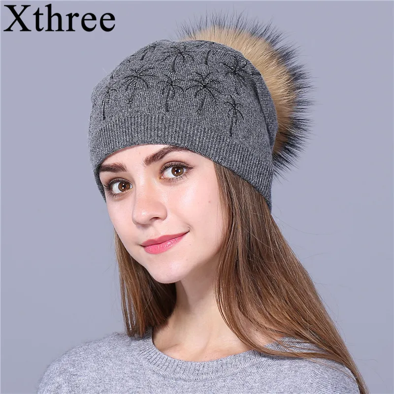 Женская зимняя шапка Xthree кашемировые облегающие шапки для женщин шерстяная