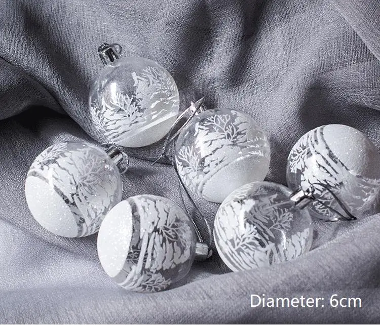 Снежинка Рождественский шар прозрачный черный пластиковый подвесной для елки