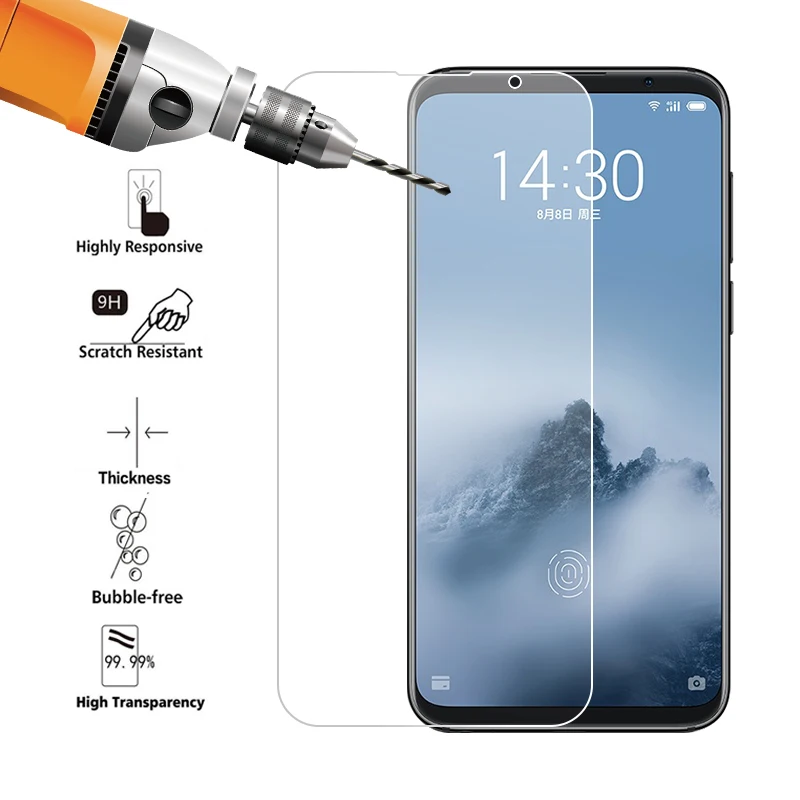 Закаленное стекло 2.5D для Meizu 16th ультратонкое Защитное 16 15 Plus Защитная пленка M3