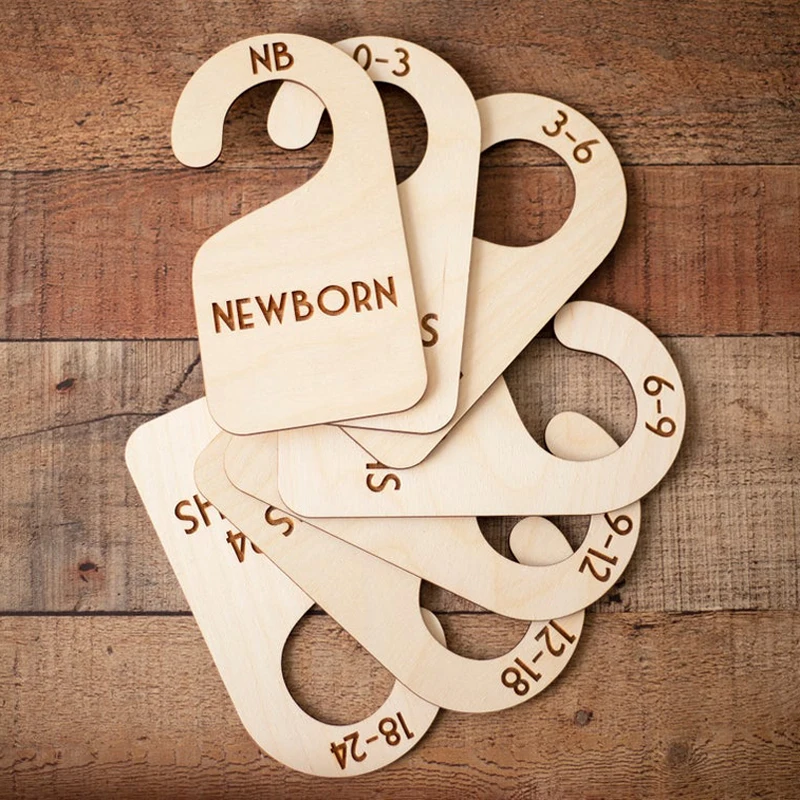 

7pcse Baby wood nursery closet dividers Wooden Kids Closet Organizers Hanging Closet Dividers